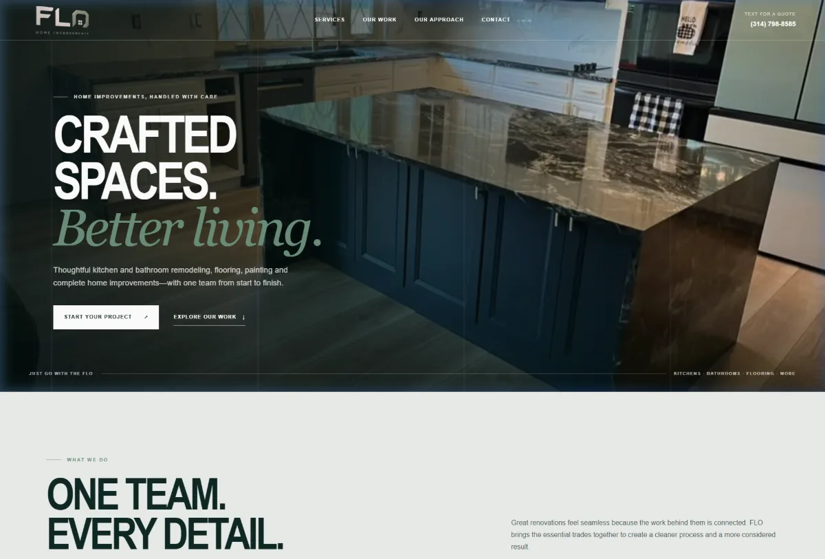 Interface do projeto Flo Home Improvements