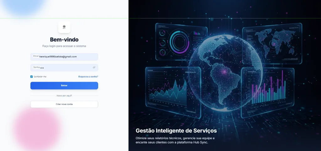 Interface do projeto Hubsync